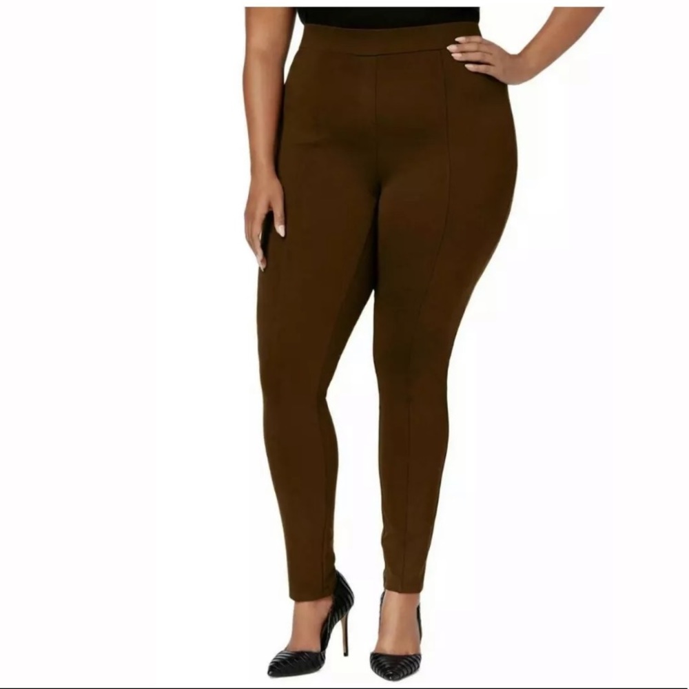 Style & Co.  Brown Seamfront Ponte Pants Plus 24W